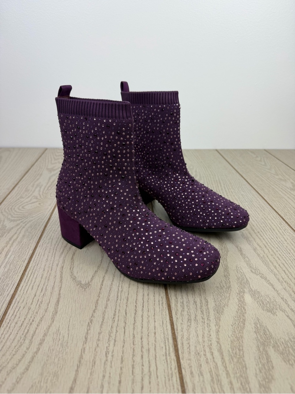 Kenneth Cole Reaction Women's Rida Stretch Jewel Dress Booties 7.5W Purple $109
